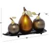 imageDeco 79 Metal Fruit Decorative Sculpture Decorative Home Decor Statue with Platter Accent Figurine 18quot x 10quot x 11quot Multi ColoredSilver