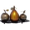 imageDeco 79 Metal Fruit Decorative Sculpture Decorative Home Decor Statue with Platter Accent Figurine 18quot x 10quot x 11quot Multi ColoredSilver