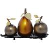 imageDeco 79 Metal Fruit Decorative Sculpture Decorative Home Decor Statue with Platter Accent Figurine 18quot x 10quot x 11quot Multi ColoredSilver
