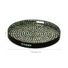 imageDeco 79 Mother of Pearl Shell Handmade Living Room Decor Tray Ottoman Tray with Slot Handles Serving Tray 24quot x 24quot x 3quot Black