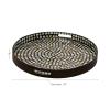imageDeco 79 Mother of Pearl Shell Handmade Living Room Decor Tray Ottoman Tray with Slot Handles Serving Tray 24quot x 24quot x 3quot Black
