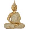 imageDeco 79 Polystone Buddha Decorative Sculpture Meditating Carved Home Decor Statue with Intricate Carvings and Mirrored Embellishments Accent Figurine 14quot x 9quot x 20quot Gold