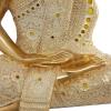 imageDeco 79 Polystone Buddha Decorative Sculpture Meditating Carved Home Decor Statue with Intricate Carvings and Mirrored Embellishments Accent Figurine 14quot x 9quot x 20quot Gold
