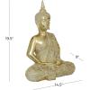 imageDeco 79 Polystone Buddha Decorative Sculpture Meditating Carved Home Decor Statue with Intricate Carvings and Mirrored Embellishments Accent Figurine 14quot x 9quot x 20quot Gold