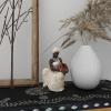imageDeco 79 Polystone Woman Decorative Sculpture Sitting African Home Decor Statue with Red Water Pot Accent Figurine 6quot x 6quot x 10quot CreamCream