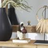 imageDeco 79 Polystone Woman Decorative Sculpture Sitting African Home Decor Statue with Red Water Pot Accent Figurine 6quot x 6quot x 10quot CreamCream