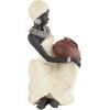 imageDeco 79 Polystone Woman Decorative Sculpture Sitting African Home Decor Statue with Red Water Pot Accent Figurine 6quot x 6quot x 10quot CreamCream
