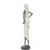 imageDeco 79 Polystone Woman Decorative Sculpture Sitting African Home Decor Statue with Red Water Pot Accent Figurine 6quot x 6quot x 10quot CreamWhite