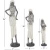 imageDeco 79 Polystone Woman Decorative Sculpture Sitting African Home Decor Statue with Red Water Pot Accent Figurine 6quot x 6quot x 10quot CreamWhite