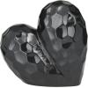 imageDeco 79 Porcelain Ceramic Heart Decorative Sculpture Dimensional Angled Origami Inspired Home Decor Statue Accent Figurine 8quot x 3quot x 8quot GoldBlack
