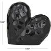 imageDeco 79 Porcelain Ceramic Heart Decorative Sculpture Dimensional Angled Origami Inspired Home Decor Statue Accent Figurine 8quot x 3quot x 8quot GoldBlack