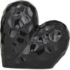 imageDeco 79 Porcelain Ceramic Heart Decorative Sculpture Dimensional Angled Origami Inspired Home Decor Statue Accent Figurine 8quot x 3quot x 8quot GoldBlack