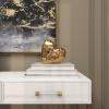 imageDeco 79 Porcelain Ceramic Heart Decorative Sculpture Dimensional Angled Origami Inspired Home Decor Statue Accent Figurine 8quot x 3quot x 8quot GoldGold