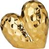 imageDeco 79 Porcelain Ceramic Heart Decorative Sculpture Dimensional Angled Origami Inspired Home Decor Statue Accent Figurine 8quot x 3quot x 8quot GoldGold