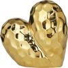 imageDeco 79 Porcelain Ceramic Heart Decorative Sculpture Dimensional Angled Origami Inspired Home Decor Statue Accent Figurine 8quot x 3quot x 8quot GoldGold