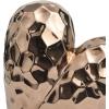 imageDeco 79 Porcelain Ceramic Heart Decorative Sculpture Dimensional Angled Origami Inspired Home Decor Statue Accent Figurine 8quot x 3quot x 8quot GoldRose Gold