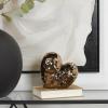 imageDeco 79 Porcelain Ceramic Heart Decorative Sculpture Dimensional Angled Origami Inspired Home Decor Statue Accent Figurine 8quot x 3quot x 8quot GoldRose Gold