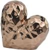 imageDeco 79 Porcelain Ceramic Heart Decorative Sculpture Dimensional Angled Origami Inspired Home Decor Statue Accent Figurine 8quot x 3quot x 8quot GoldRose Gold