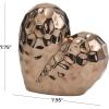 imageDeco 79 Porcelain Ceramic Heart Decorative Sculpture Dimensional Angled Origami Inspired Home Decor Statue Accent Figurine 8quot x 3quot x 8quot GoldRose Gold