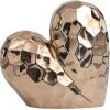 imageDeco 79 Porcelain Ceramic Heart Decorative Sculpture Dimensional Angled Origami Inspired Home Decor Statue Accent Figurine 8quot x 3quot x 8quot GoldRose Gold