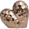 imageDeco 79 Porcelain Ceramic Heart Decorative Sculpture Dimensional Angled Origami Inspired Home Decor Statue Accent Figurine 8quot x 3quot x 8quot GoldRose Gold