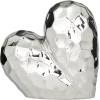 imageDeco 79 Porcelain Ceramic Heart Decorative Sculpture Dimensional Angled Origami Inspired Home Decor Statue Accent Figurine 8quot x 3quot x 8quot GoldSilver