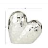 imageDeco 79 Porcelain Ceramic Heart Decorative Sculpture Dimensional Angled Origami Inspired Home Decor Statue Accent Figurine 8quot x 3quot x 8quot GoldSilver