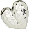 imageDeco 79 Porcelain Ceramic Heart Decorative Sculpture Dimensional Angled Origami Inspired Home Decor Statue Accent Figurine 8quot x 3quot x 8quot GoldSilver