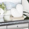 imageDeco 79 Porcelain Ceramic Heart Decorative Sculpture Dimensional Angled Origami Inspired Home Decor Statue Accent Figurine 8quot x 3quot x 8quot GoldWhite
