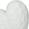 imageDeco 79 Porcelain Ceramic Heart Decorative Sculpture Dimensional Angled Origami Inspired Home Decor Statue Accent Figurine 8quot x 3quot x 8quot GoldWhite
