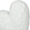 imageDeco 79 Porcelain Ceramic Heart Decorative Sculpture Dimensional Angled Origami Inspired Home Decor Statue Accent Figurine 8quot x 3quot x 8quot GoldWhite