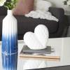 imageDeco 79 Porcelain Ceramic Heart Decorative Sculpture Dimensional Angled Origami Inspired Home Decor Statue Accent Figurine 8quot x 3quot x 8quot GoldWhite