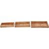 imageDeco 79 Rustic Wood Rectangle Tray Set of 3 14quot 16quot 18quotW BrownNatural Wood Finish  Set of 3