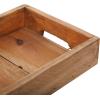 imageDeco 79 Rustic Wood Rectangle Tray Set of 3 14quot 16quot 18quotW BrownNatural Wood Finish  Set of 3
