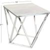 imageDeco 79 Stainless Steel Metal Side End Accent Table End Table with Marble Top Side Table 18quot x 18quot x 21quot Silver