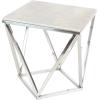 imageDeco 79 Stainless Steel Metal Side End Accent Table End Table with Marble Top Side Table 18quot x 18quot x 21quot Silver