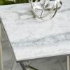 imageDeco 79 Stainless Steel Metal Side End Accent Table End Table with Marble Top Side Table 18quot x 18quot x 21quot Silver