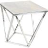 imageDeco 79 Stainless Steel Metal Side End Accent Table End Table with Marble Top Side Table 18quot x 18quot x 21quot Silver