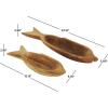 imageDeco 79 Teak Wood Fish Handmade Tray Set of 2 24quot 16quotW Brown232 x 58 x 25