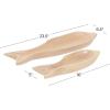 imageDeco 79 Teak Wood Fish Handmade Tray Set of 2 24quot 16quotW Brown235 x 64 x 21