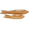 imageDeco 79 Teak Wood Fish Handmade Tray Set of 2 24quot 16quotW Brown235 x 64 x 21