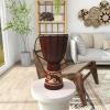 imageDeco 79 Wood Drum Handmade Decorative Sculpture Djembe Home Decor Statue with Rope Accents Accent Figurine 9quot x 10quot x 16quot Brown9 x 10 x 16