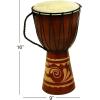 imageDeco 79 Wood Drum Handmade Decorative Sculpture Djembe Home Decor Statue with Rope Accents Accent Figurine 9quot x 10quot x 16quot Brown9 x 10 x 16