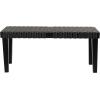 imageDeco 79 Wood Home Bench Woven Entryway Bench Bedroom Bench 45quot x 16quot x 19quot BrownBlack