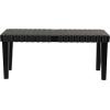 imageDeco 79 Wood Home Bench Woven Entryway Bench Bedroom Bench 45quot x 16quot x 19quot BrownBlack