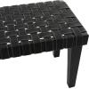 imageDeco 79 Wood Home Bench Woven Entryway Bench Bedroom Bench 45quot x 16quot x 19quot BrownBlack