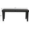 imageDeco 79 Wood Home Bench Woven Entryway Bench Bedroom Bench 45quot x 16quot x 19quot BrownBlack