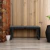 imageDeco 79 Wood Home Bench Woven Entryway Bench Bedroom Bench 45quot x 16quot x 19quot BrownBlack