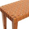 imageDeco 79 Wood Home Bench Woven Entryway Bench Bedroom Bench 45quot x 16quot x 19quot BrownBrown