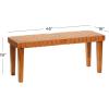 imageDeco 79 Wood Home Bench Woven Entryway Bench Bedroom Bench 45quot x 16quot x 19quot BrownBrown